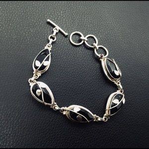 Sterling Silver Black Ónix Bracelet
